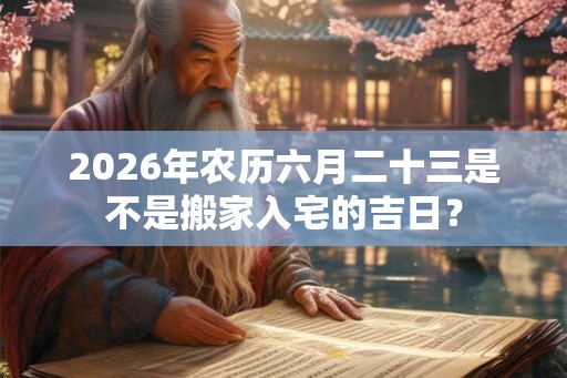 2026年农历六月二十三是不是搬家入宅的吉日？