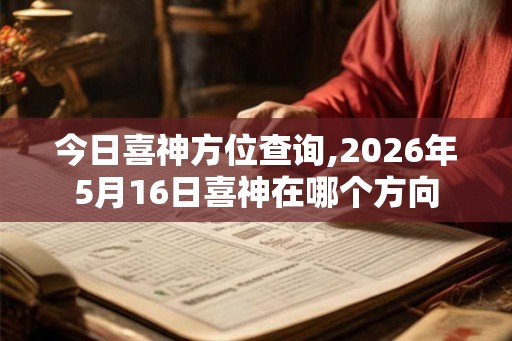 今日喜神方位查询,2026年5月16日喜神在哪个方向