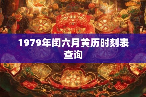 1979年闰六月黄历时刻表查询