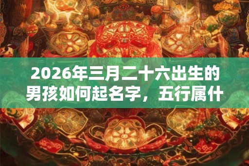 2026年三月二十六出生的男孩如何起名字，五行属什么
