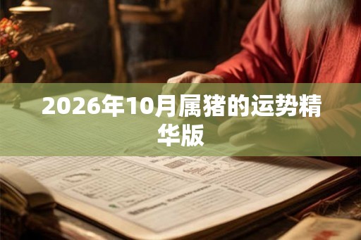 2026年10月属猪的运势精华版