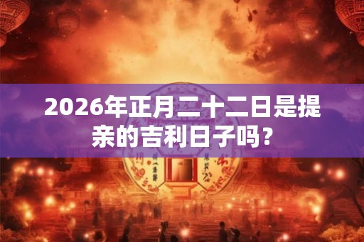 2026年正月二十二日是提亲的吉利日子吗? 2026年正月二十二日是提亲的吉利日子吗?