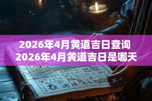 2026年4月黄道吉日查询 2026年4月黄道吉日是哪天