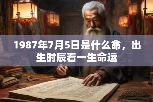 1987年7月5日是什么命，出生时辰看一生命运