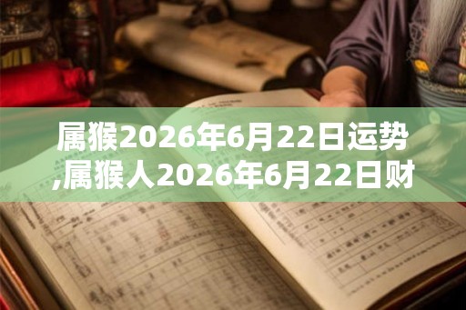 属猴2026年6月22日运势,属猴人2026年6月22日财运,生肖猴2026年6月22日运势