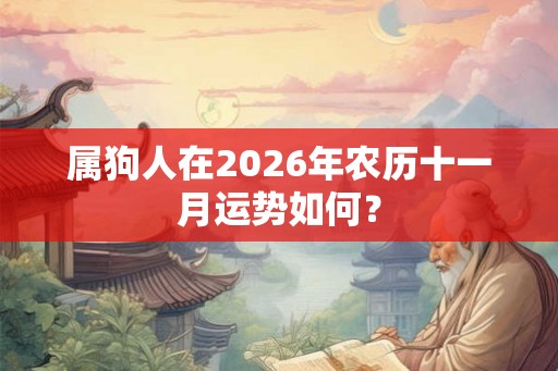 属狗人在2026年农历十一月运势如何？