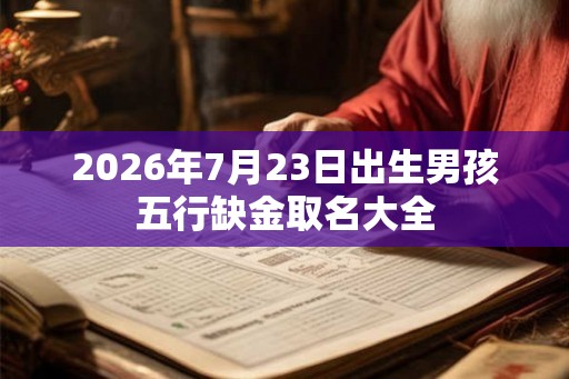 2026年7月23日出生男孩五行缺金取名大全