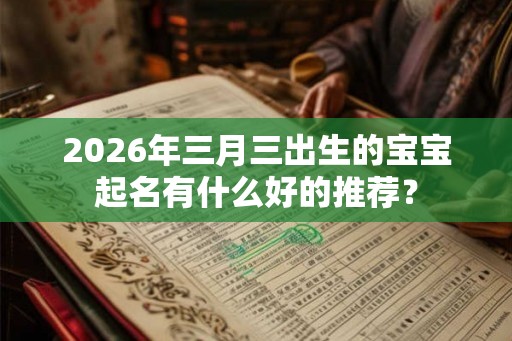 2026年三月三出生的宝宝起名有什么好的推荐？