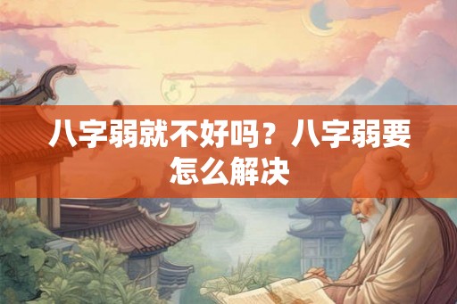 八字弱就不好吗？八字弱要怎么解决
