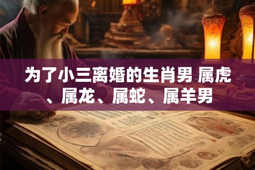 为了小三离婚的生肖男 属虎、属龙、属蛇、属羊男