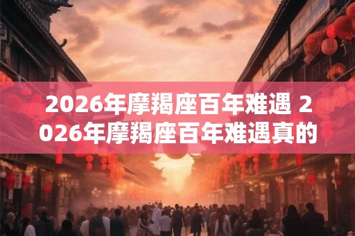 2026年摩羯座百年难遇 2026年摩羯座百年难遇真的会来吗