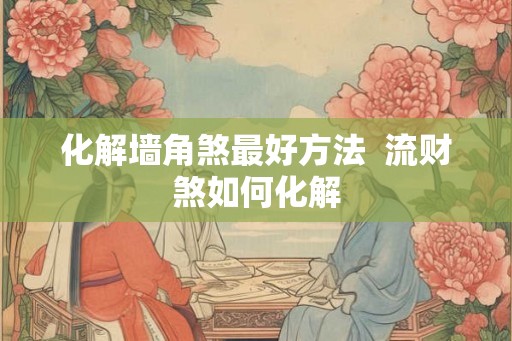 化解墙角煞最好方法  流财煞如何化解