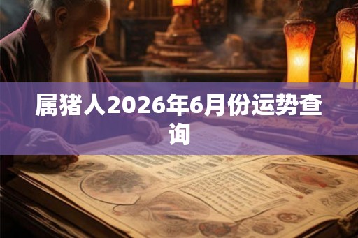 属猪人2026年6月份运势查询