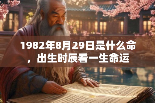 1982年8月29日是什么命，出生时辰看一生命运