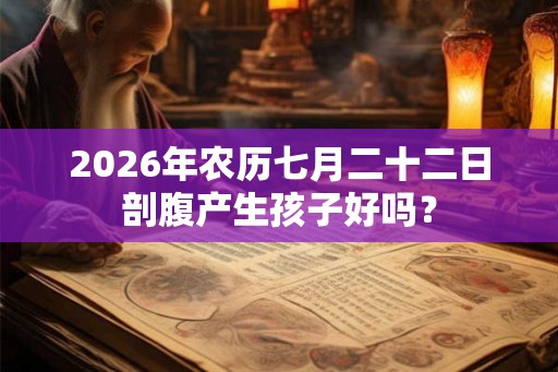 2026年农历七月二十二日剖腹产生孩子好吗？