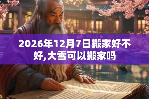 2026年12月7日搬家好不好,大雪可以搬家吗