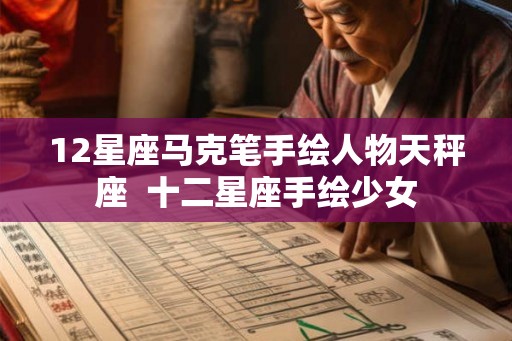 12星座马克笔手绘人物天秤座  十二星座手绘少女
