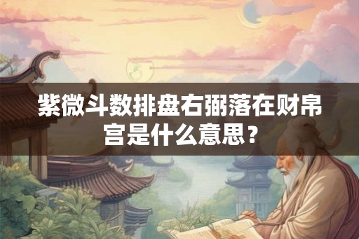 紫微斗数排盘右弼落在财帛宫是什么意思？