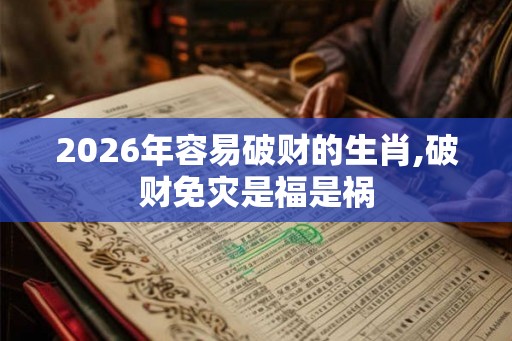 2026年容易破财的生肖,破财免灾是福是祸
