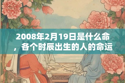 2008年2月19日是什么命，各个时辰出生的人的命运