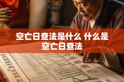 空亡日查法是什么 什么是空亡日查法 空亡日查法是什么 什么是空亡日查法