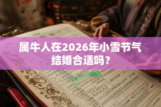 属牛人在2026年小雪节气结婚合适吗? 属牛人在2026年小雪节气结婚合适吗?