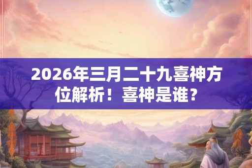 2026年三月二十九喜神方位解析！喜神是谁？