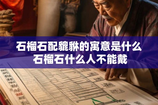 石榴石配貔貅的寓意是什么 石榴石什么人不能戴