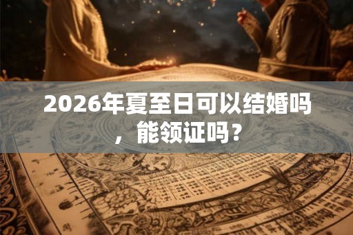 2026年夏至日可以结婚吗，能领证吗？