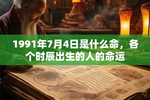 1991年7月4日是什么命，各个时辰出生的人的命运