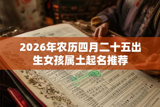 2026年农历四月二十五出生女孩属土起名推荐