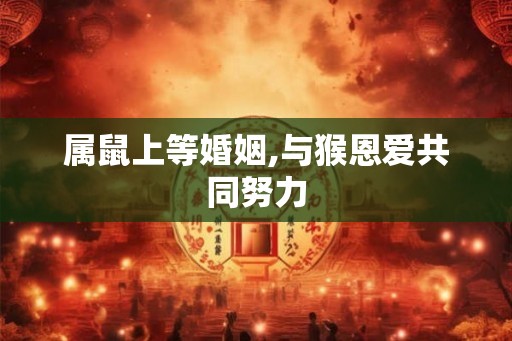 属鼠上等婚姻,与猴恩爱共同努力