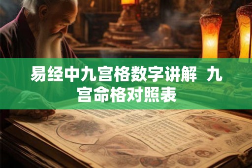 易经中九宫格数字讲解 九宫命格对照表 易经中九宫格数字讲解 九宫命格对照表
