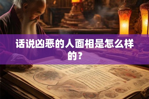话说凶恶的人面相是怎么样的? 话说凶恶的人面相是怎么样的?