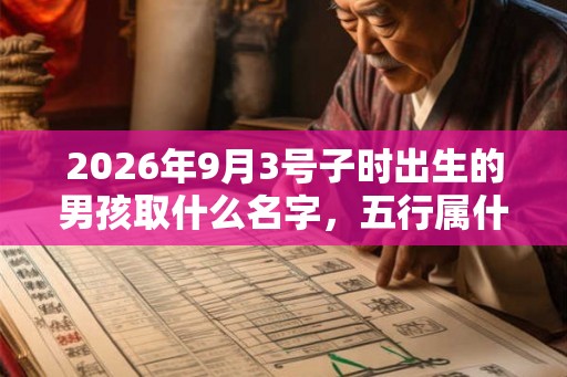 2026年9月3号子时出生的男孩取什么名字，五行属什么