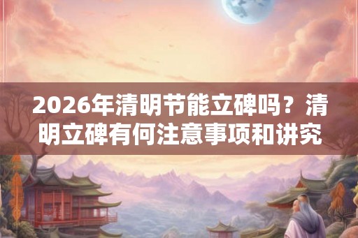 2026年清明节能立碑吗?清明立碑有何注意事项和讲究? 2026年清明节能立碑吗?清明立碑有何注意事项和讲究?
