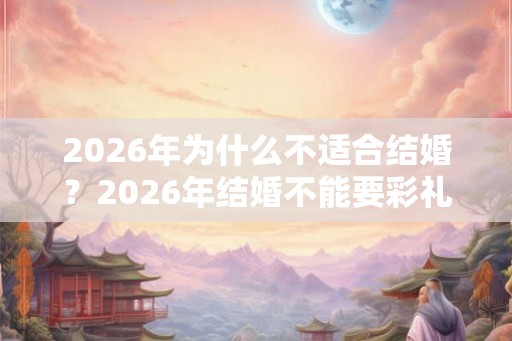 2026年为什么不适合结婚？2026年结婚不能要彩礼了吗？