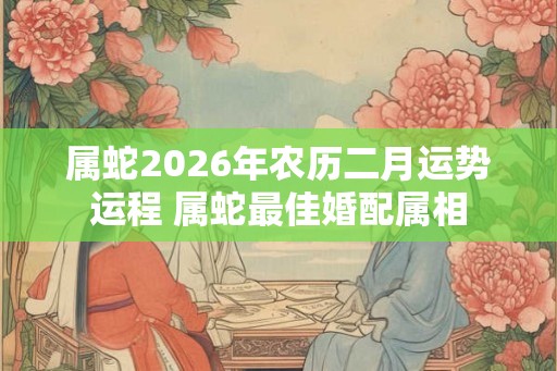 属蛇2026年农历二月运势运程 属蛇最佳婚配属相