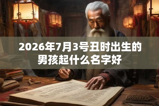 2026年7月3号丑时出生的男孩起什么名字好