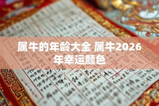 属牛的年龄大全 属牛2026年幸运颜色 属牛的年龄大全 属牛2026年幸运颜色