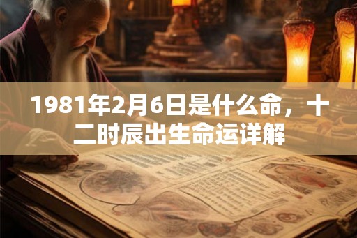 1981年2月6日是什么命，十二时辰出生命运详解