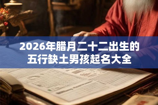 2026年腊月二十二出生的五行缺土男孩起名大全