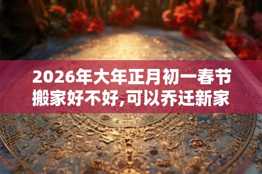 2026年大年正月初一春节搬家好不好,可以乔迁新家吗？