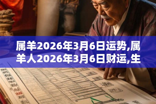 属羊2026年3月6日运势,属羊人2026年3月6日财运,生肖羊2026年3月6日运势