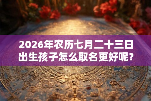 2026年农历七月二十三日出生孩子怎么取名更好呢？