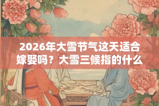 2026年大雪节气这天适合嫁娶吗？大雪三候指的什么？