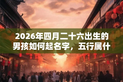 2026年四月二十六出生的男孩如何起名字，五行属什么