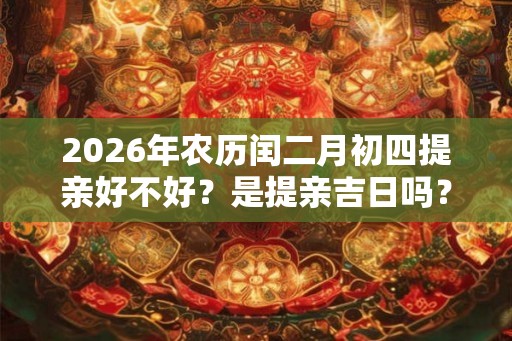 2026年农历闰二月初四提亲好不好？是提亲吉日吗？