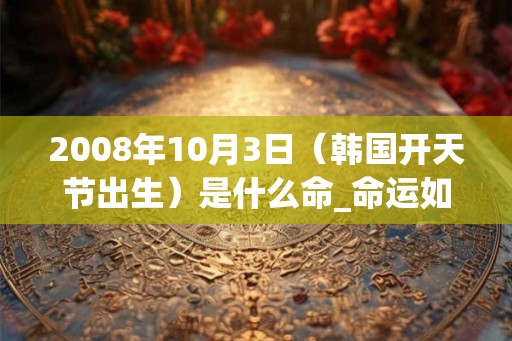 2008年10月3日（韩国开天节出生）是什么命_命运如何