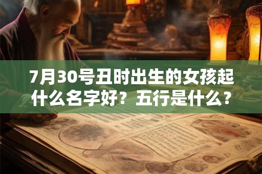 7月30号丑时出生的女孩起什么名字好？五行是什么？